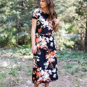 Floral Jersey Midi Dress